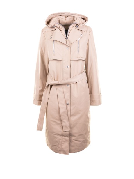 Trench lungo donna light camel con cintura