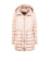 Giubbino donna light camel trapuntato con zip e cappuccio