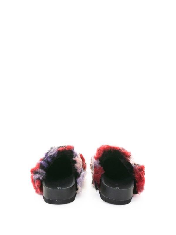 Alaska 3.0 Sabot in multicolored synthetic fur, red