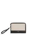 Two-Tone Ivory Black Clutch Bag with Logo
