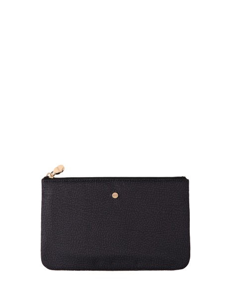 Busta portadocumenti in tessuto e pelle