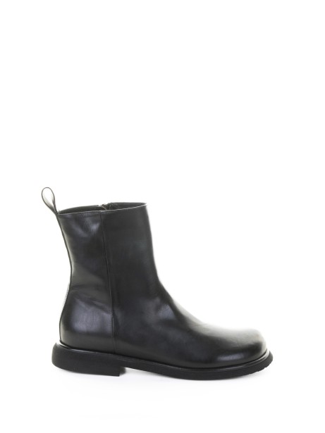 Black Leather Ankle Boot with Zip