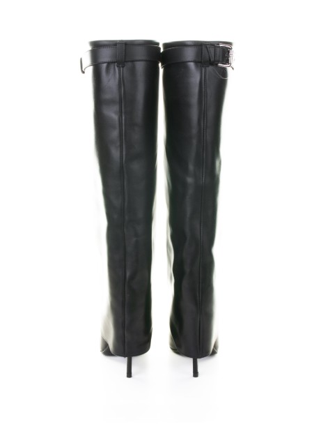 Stivale nero risvoltato in pelle di vitello