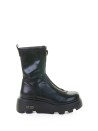 Biker nero platform in pelle