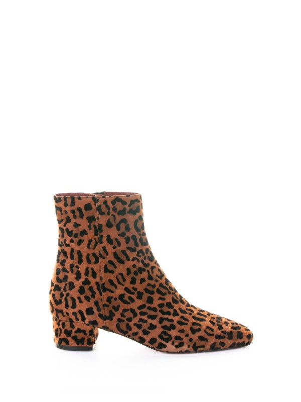 Leopard Suede Ankle Boots