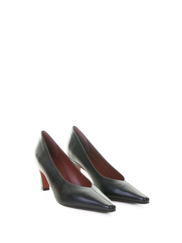 Décolleté nero in nappa