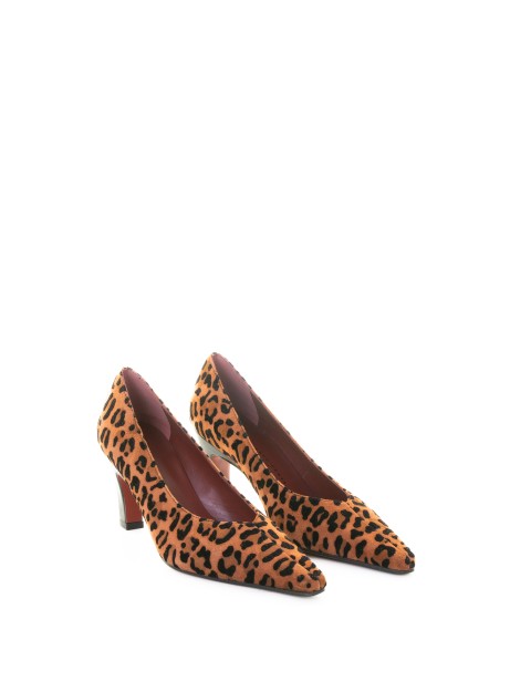 Décolleté leopardato in suede