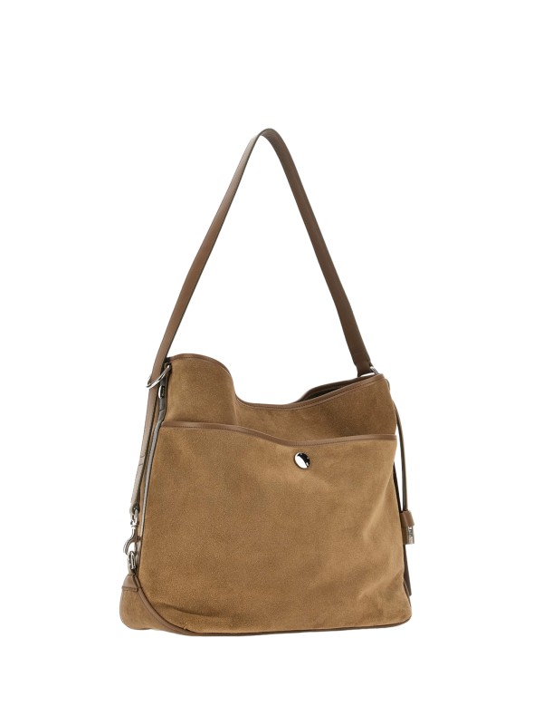 Borsa Hobo Hocket Media in pelle scamosciata