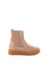 Stivaletto tipo Chelsea boot miele in suede