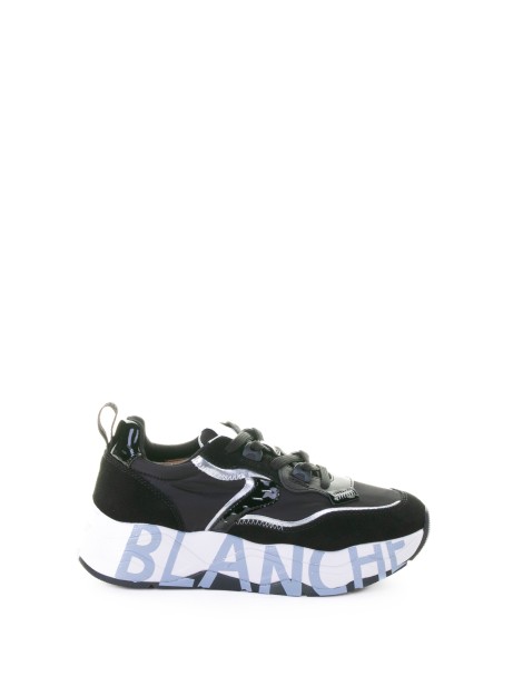 Sneaker in tessuto tecnico e suede con impunture a contrasto