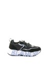 Sneaker in tessuto tecnico e suede con impunture a contrasto