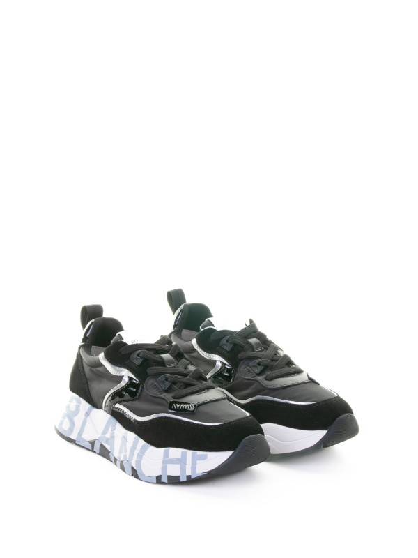 Sneaker in tessuto tecnico e suede con impunture a contrasto