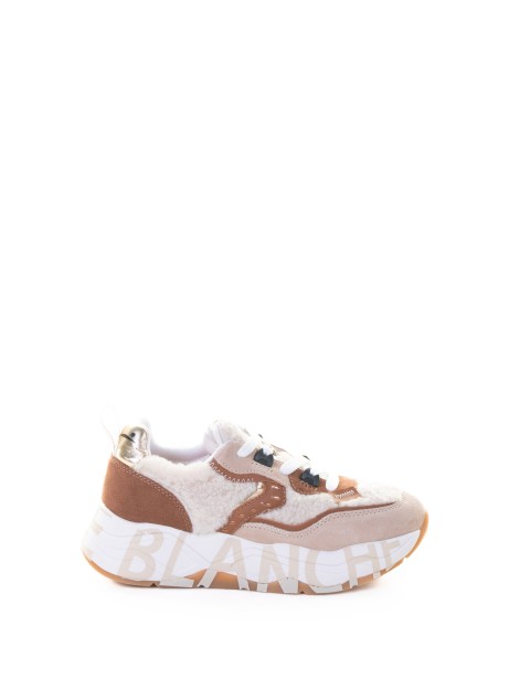 Sneaker in tessuto tecnico e suede con impunture a contrasto