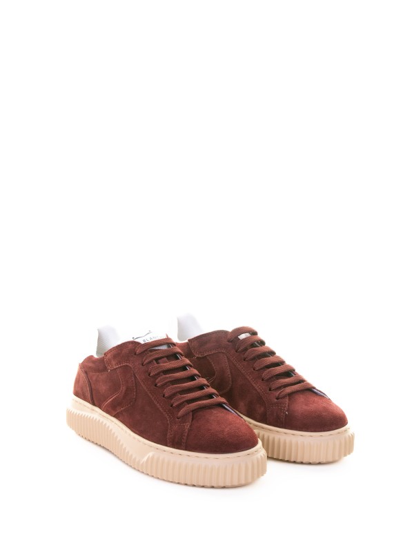 Sneakers in suede marrone bruciato
