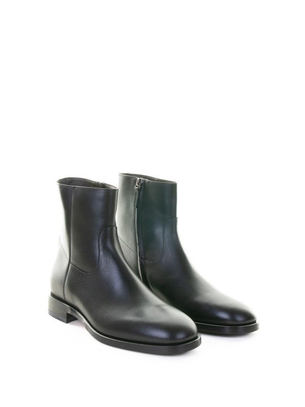 Stivaletto nero uomo in pelle con zip