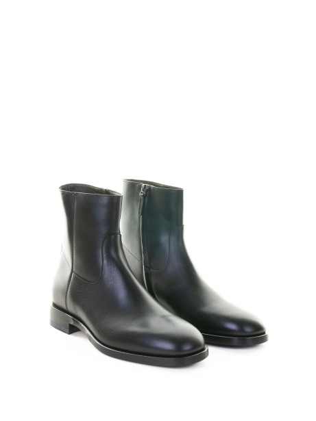 Stivaletto nero uomo in pelle con zip