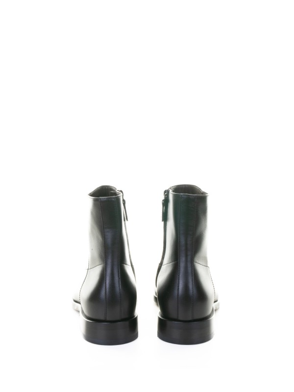Stivaletto nero uomo in pelle con zip