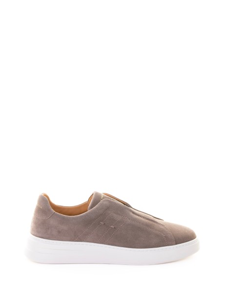 Taupe suede slip-on sneakers