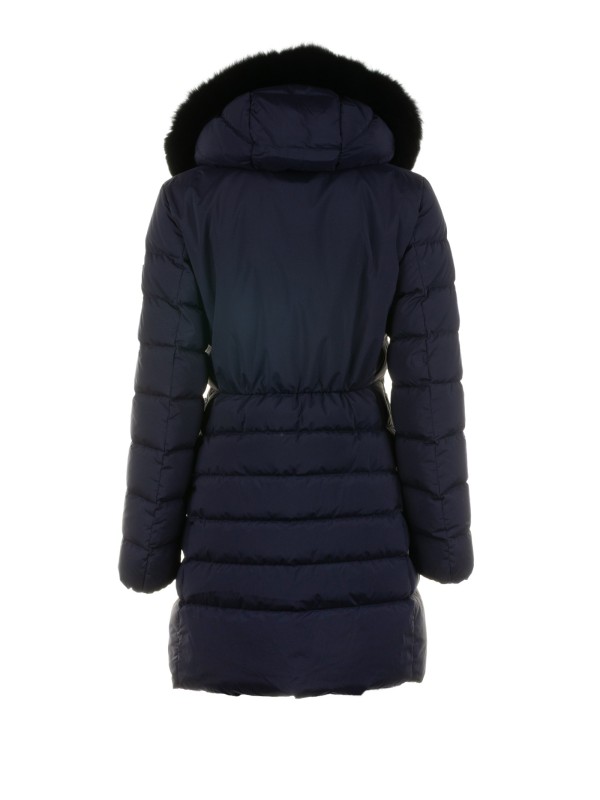 Piumino lungo donna grigio trapuntato con