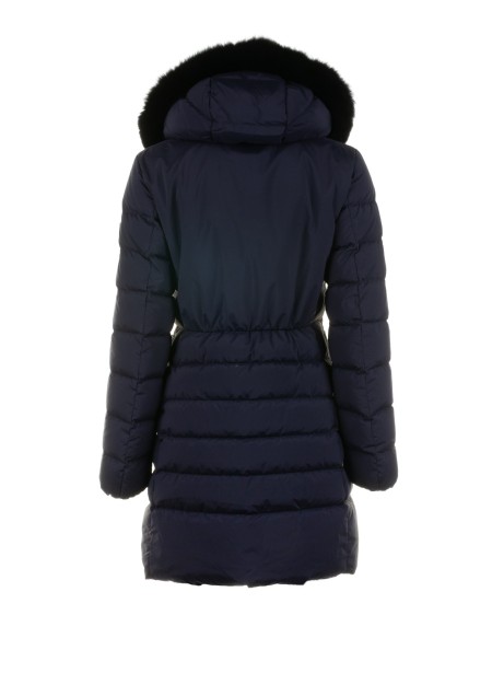 Piumino lungo donna grigio trapuntato con