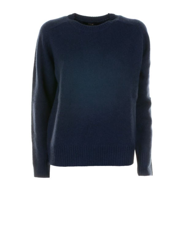 Maglia girocollo blu donna Maglia girocollo blu donna