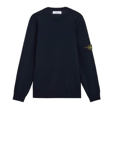 Maglia girocollo blu navy uomo con patch logo