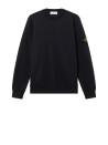 Felpa girocollo nera uomo con patch logo