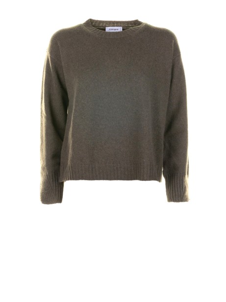 Maglia girocollo donna verde militare