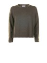 Maglia girocollo donna verde militare