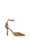 Nicole Bonnet brandy leather pump with strap