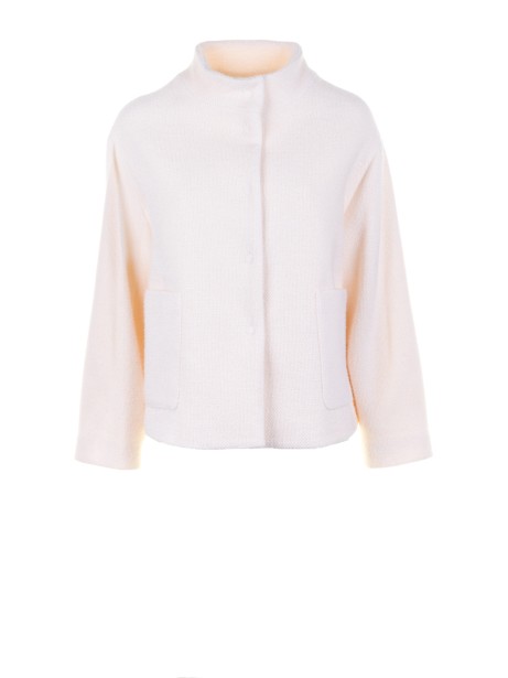 Giubbino bianco donna in panno di maglia