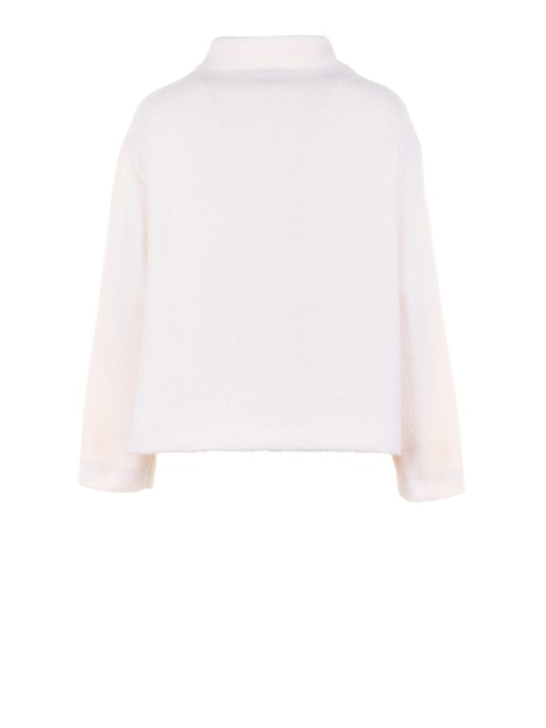 Giubbino bianco donna in panno di maglia