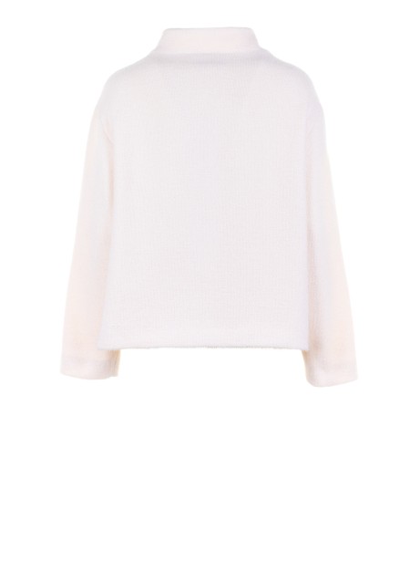 Giubbino bianco donna in panno di maglia