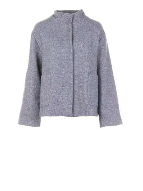Giubbino grigio donna in panno di maglia