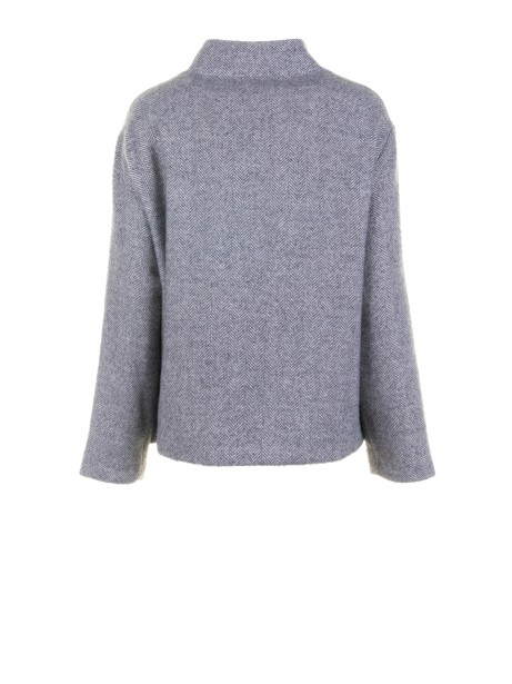 Giubbino grigio donna in panno di maglia 2