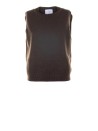 Gilet cioccolato girocollo