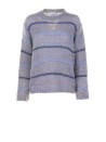 Maglia girocollo a righe in mohair