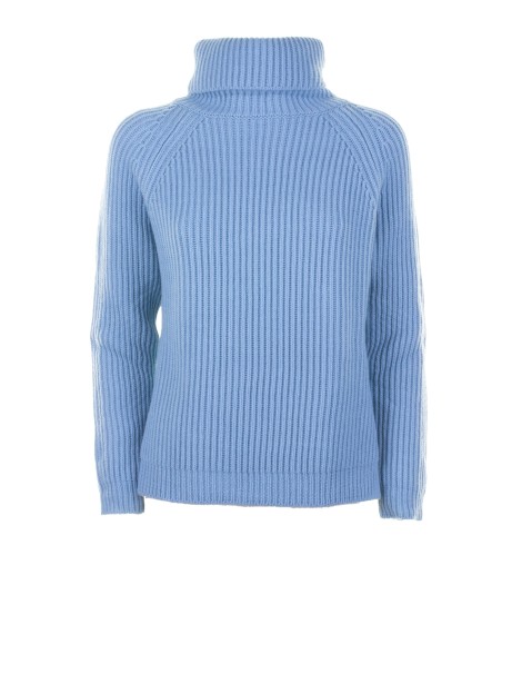 Dolcevita azzurro a coste inglese Dolcevita azzurro a coste inglese
