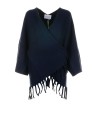 Cardigan blu con frange