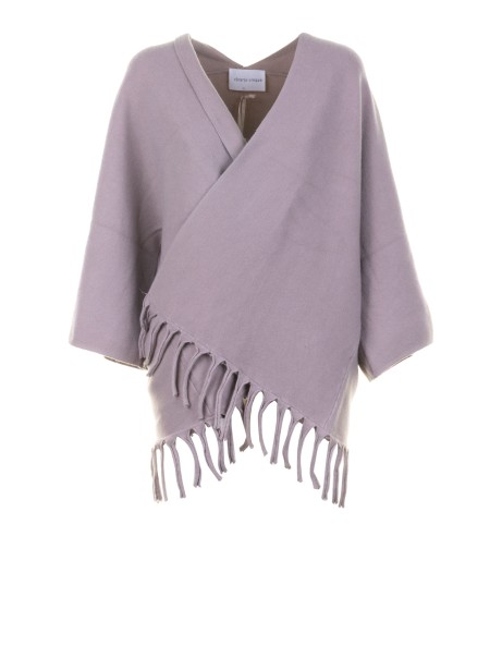 Cardigan tortora con frange