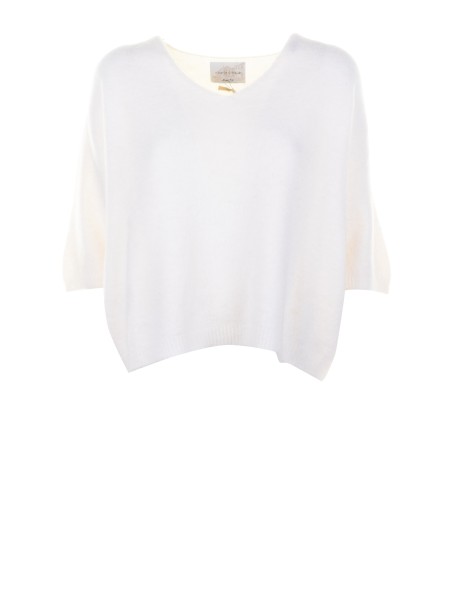 Maglia scollo a V bianca