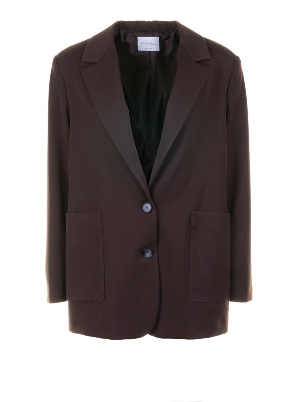 Giacca monopetto marrone in flanella stretch Giacca monopetto marrone in flanella stretch