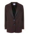 Giacca monopetto marrone in flanella stretch
