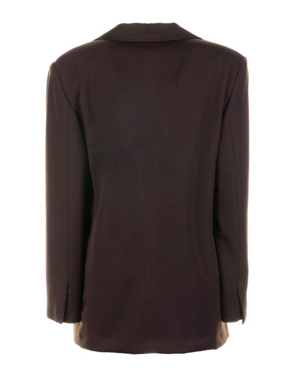 Giacca monopetto marrone in flanella stretch