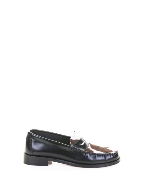 Mocassino nero in pelle donna