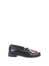 Mocassino nero in pelle donna