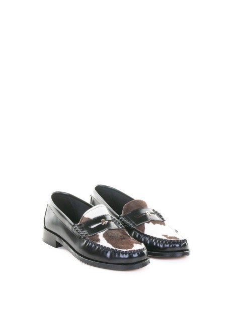 Mocassino nero in pelle donna