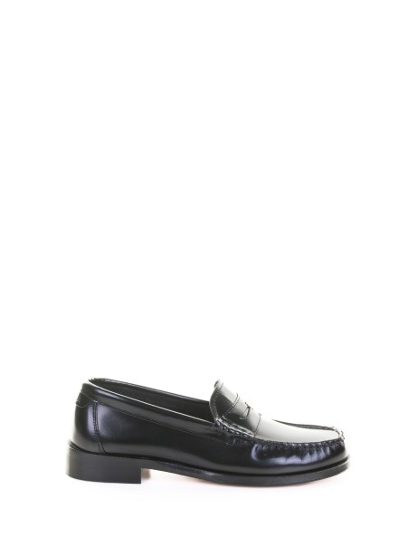Mocassino nero in pelle donna