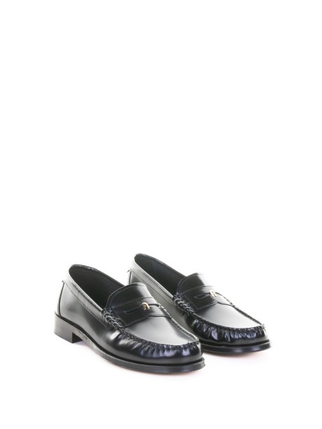 Mocassino nero in pelle donna 2