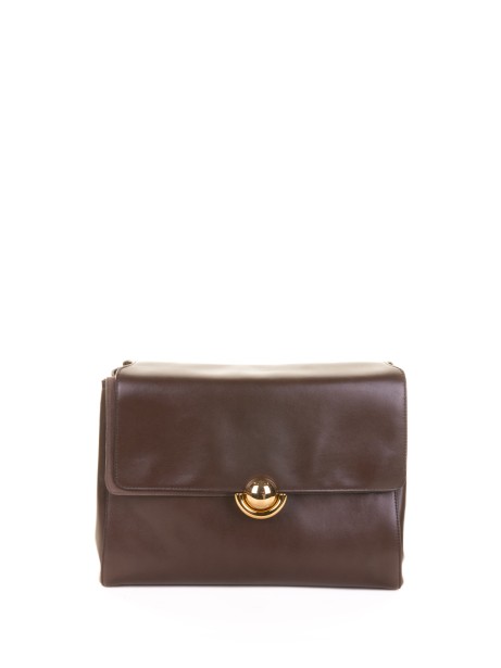 Borsa a spalla Domus M espresso in pelle